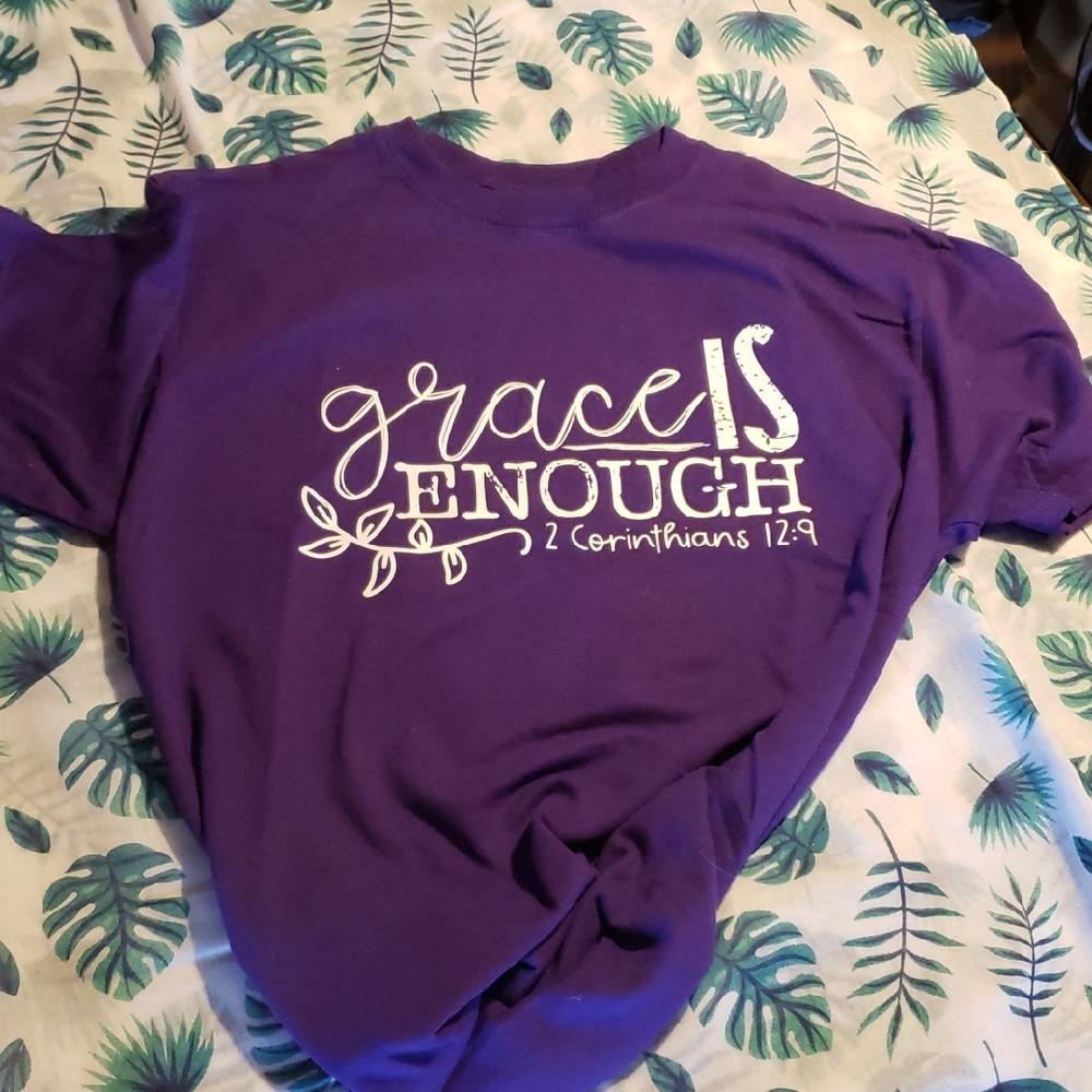 Purple Graphic T-Shirt with Inspirational Quote